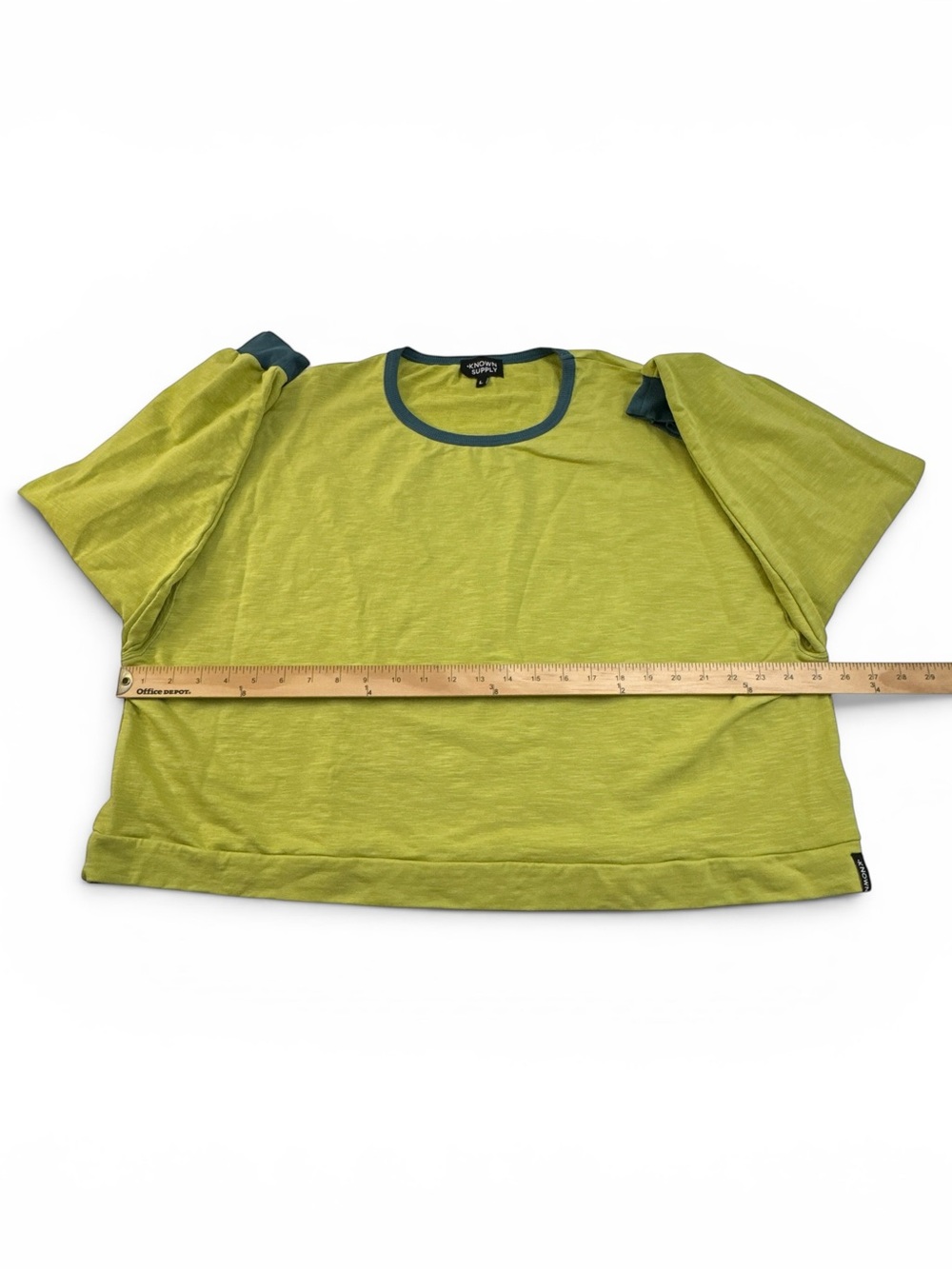 KNOWN SUPPLY Large Green Blue Organic Cotton Crew Neck Sweatshirt Longsleeve - Picture 4 of 6